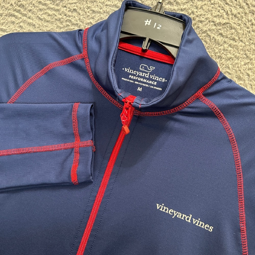 Vineyard Vines Performance Jacket Mens Medium Blue Full Zip Lightweight Pullover